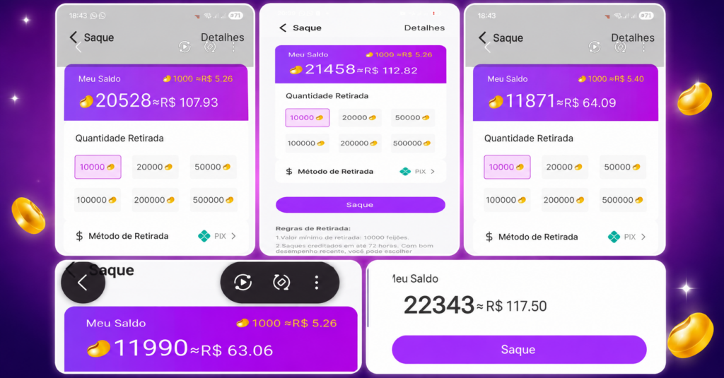 ganhos do app vava.live